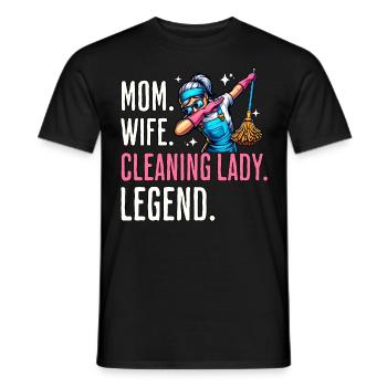 Cleaning lady mom cleaner - Men's T-Shirt - black - Front - AI Model Male 178 light (178cm)