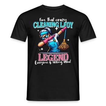 Cleaner Legend Cleaning Lady - Men's T-Shirt - black - Front - AI Model Male 178 light (178cm)