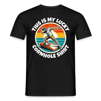 Lucky Cornhole - Men's T-Shirt - black - Front - AI Model Male 178 light (178cm)