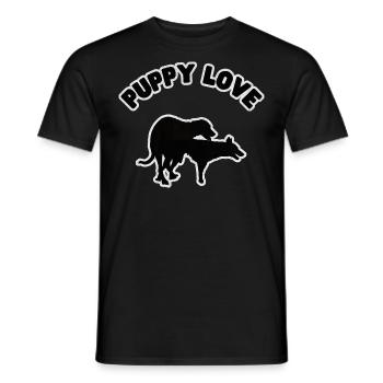 Puppy Love Black Grunge - T-shirt homme - noir - Devant - AI Model Male 178 light (178cm)