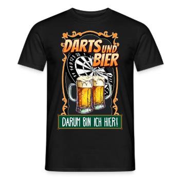 Darts Beer Darts Alcohol Drinking Drinking Pub - Men's T-Shirt - black - Front - AI Model Male 178 light (178cm)