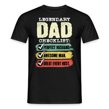 Papa Hôte de l’événement Fête des pères - T-shirt homme - noir - Devant - AI Model Male 178 light (178cm)