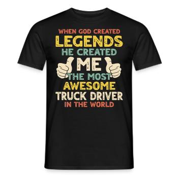 LKW Fahrer - Männer T-Shirt - Schwarz - Vorne - AI Model Male 178 light (178cm)