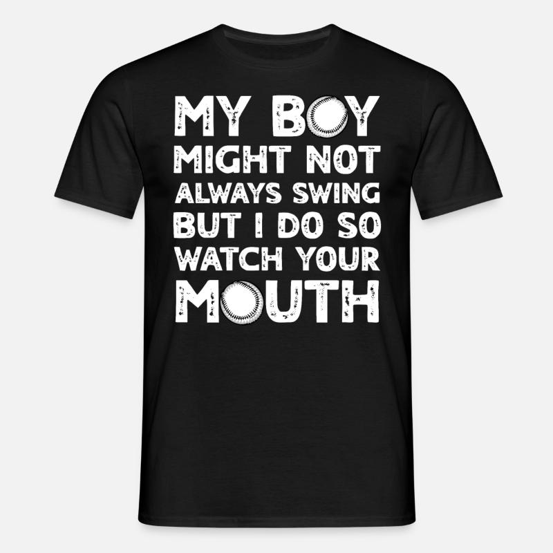 Baseball Junge - Männer T-Shirt - Schwarz
