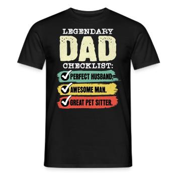 Papa Pet Sitter Fête des Pères - T-shirt homme - noir - Devant - AI Model Male 178 light (178cm)