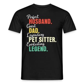 Papa gardien d’animaux - T-shirt homme - noir - Devant - AI Model Male 178 light (178cm)