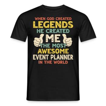 Event Planer - Männer T-Shirt - Schwarz - Vorne - AI Model Male 178 light (178cm)