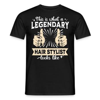 Legendärer Haar Stylist - Männer T-Shirt - Schwarz - Vorne - AI Model Male 178 light (178cm)