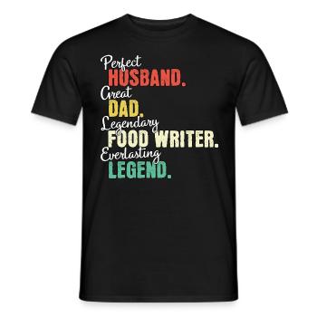 Papa écrivain culinaire - T-shirt homme - noir - Devant - AI Model Male 178 light (178cm)