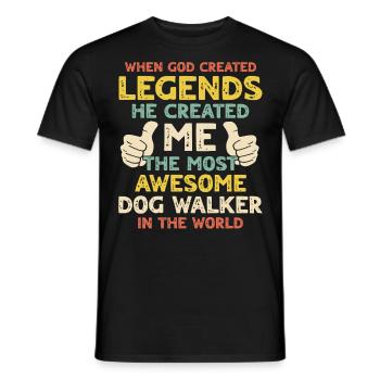 Dog Walker Hundegänger - Men's T-Shirt - black - Front - AI Model Male 178 light (178cm)