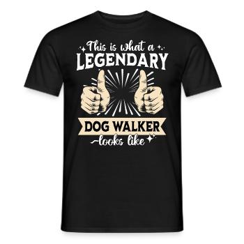 Legendary Dog Walker - Men's T-Shirt - black - Front - AI Model Male 178 light (178cm)