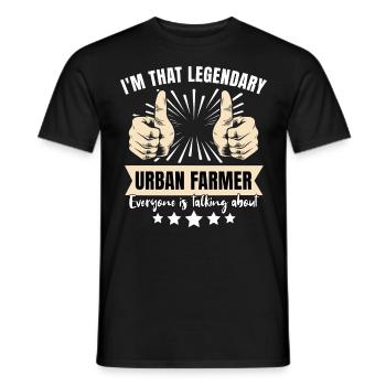 Fermier urbain légendaire - T-shirt homme - noir - Devant - AI Model Male 178 light (178cm)