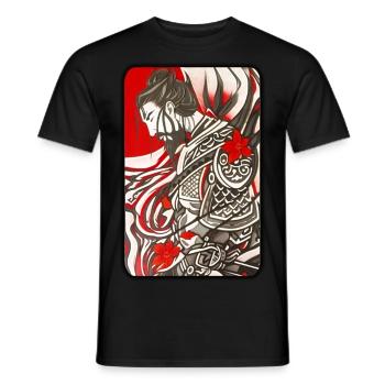 Stolzer Samurai Krieger - Männer T-Shirt - Schwarz - Vorne - AI Model Male 178 light (178cm)