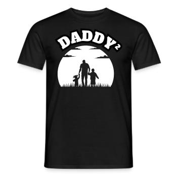 Daddy² 2 Kids Boy And Girl White - Männer T-Shirt - Schwarz - Vorne - AI Model Male 178 light (178cm)