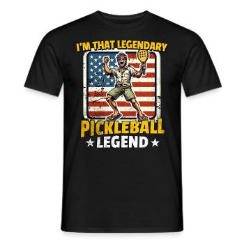 Légende du pickleball - T-shirt homme - noir - Devant - AI Model Male 178 light (178cm)