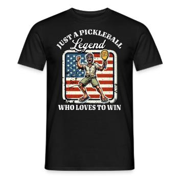 Joueur de pickleball américain - T-shirt homme - noir - Devant - AI Model Male 178 light (178cm)