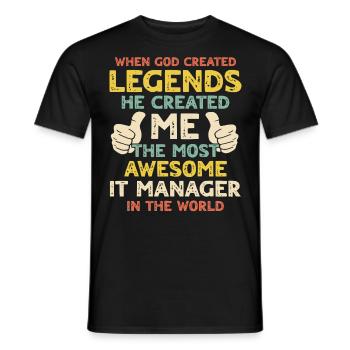 IT Manager - Männer T-Shirt - Schwarz - Vorne - AI Model Male 178 light (178cm)