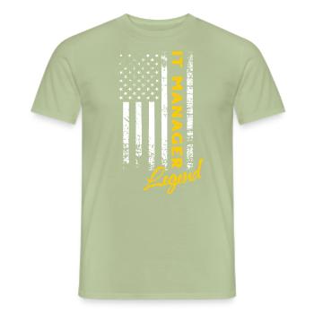 Légende du responsable informatique - T-shirt homme - vert sauge - Devant - AI Model Male 178 light (178cm)