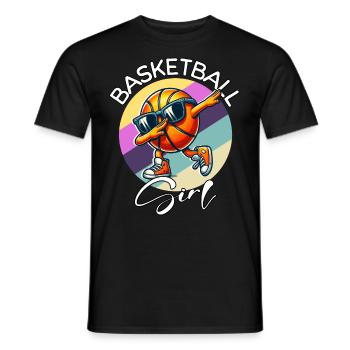 Fille de basket-ball - T-shirt homme - noir - Devant - AI Model Male 178 light (178cm)