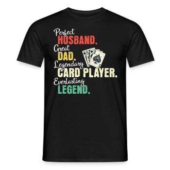 Papa joueur de cartes - T-shirt homme - noir - Devant - AI Model Male 178 light (178cm)