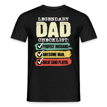 Papa Joueur de cartes Fête des pères - T-shirt homme - noir - Devant - AI Model Male 178 light (178cm)