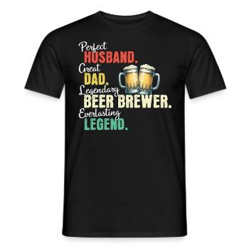 Papa brasseur de bière - T-shirt homme - noir - Devant - AI Model Male 178 light (178cm)