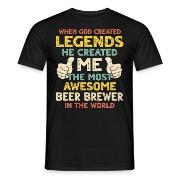Brasseur - T-shirt homme - noir - Devant - AI Model Male 178 light (178cm)