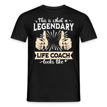 Legendary Life Coach - Men's T-Shirt - black - Front - AI Model Male 178 light (178cm)