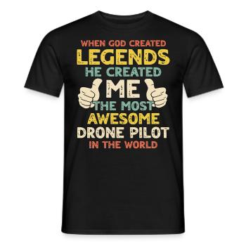 Drone Pilot - Men's T-Shirt - black - Front - AI Model Male 178 light (178cm)