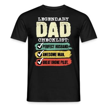 Papa Pilote de drone Fête des Pères - T-shirt homme - noir - Devant - AI Model Male 178 light (178cm)