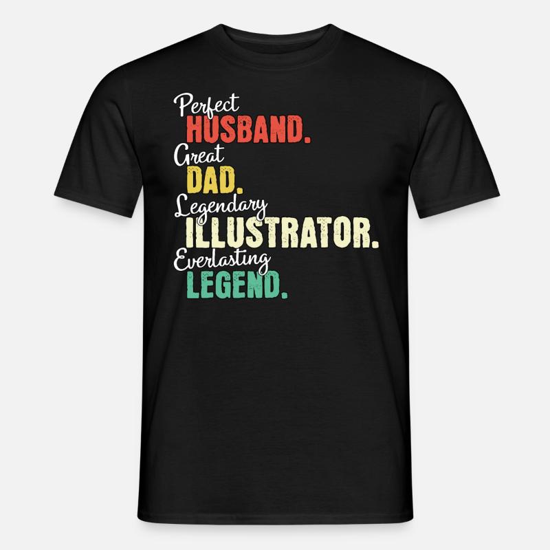 Illustrator Papa - Männer T-Shirt - Schwarz