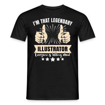 Illustrateur légendaire - T-shirt homme - noir - Devant - AI Model Male 178 light (178cm)