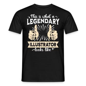 Illustrateur légendaire - T-shirt homme - noir - Devant - AI Model Male 178 light (178cm)