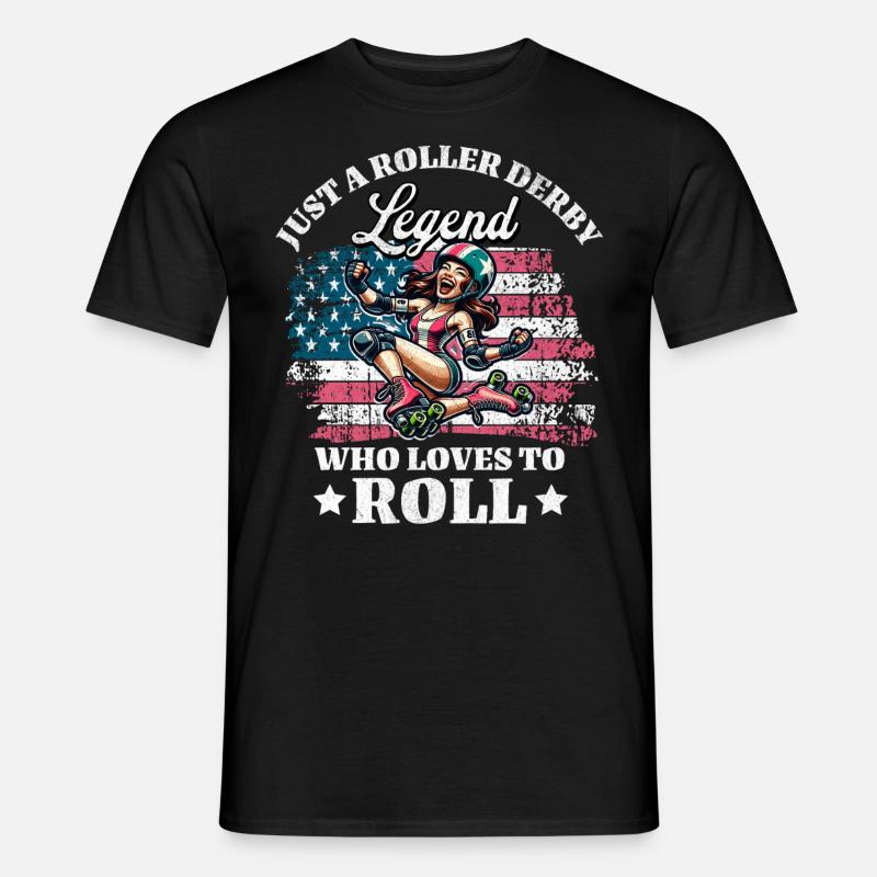 US Roller Derby Player - Men’s T-shirt - black