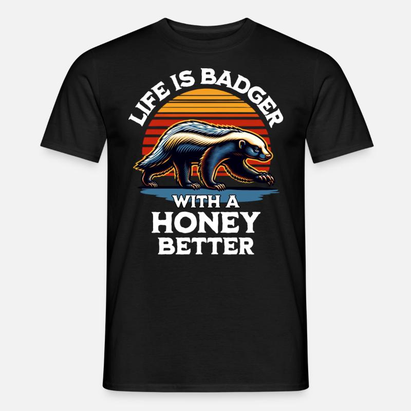 Honigdachs Spruch - Männer T-Shirt - Schwarz