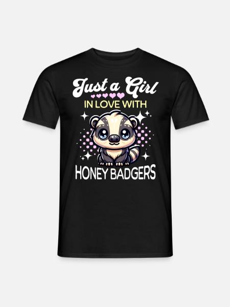Honigdachs Mädchen - Männer T-Shirt - Schwarz
