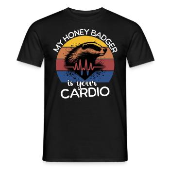 Honey Badger ECG Honey Badger Heart Line - T-shirt homme - noir - Devant - AI Model Male 178 light (178cm)
