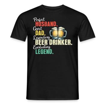 Papa buveur de bière - T-shirt homme - noir - Devant - AI Model Male 178 light (178cm)