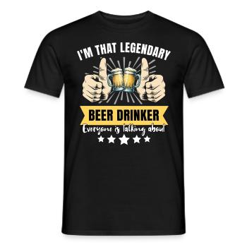 Buveur de bière légendaire - T-shirt homme - noir - Devant - AI Model Male 178 light (178cm)