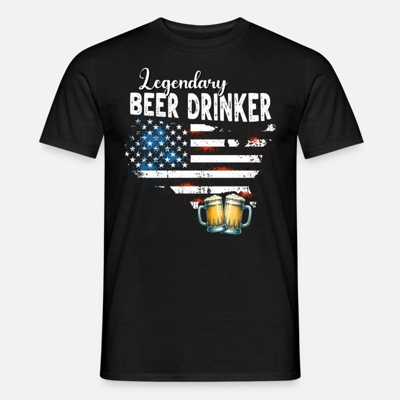 Biertrinker - Männer T-Shirt - Schwarz