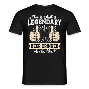 Buveur de bière légendaire - T-shirt homme - noir - Devant - AI Model Male 178 light (178cm)