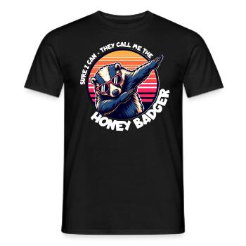 Dicton de blaireau à miel - T-shirt homme - noir - Devant - AI Model Male 178 light (178cm)