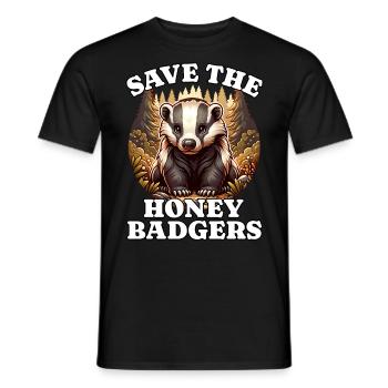 Sauver le blaireau à miel - T-shirt homme - noir - Devant - AI Model Male 178 light (178cm)