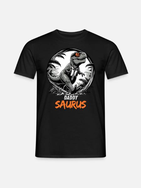 Vater Daddy Saurus Vatertag Geburtstag T-Rex Cool - Mænd T-shirt - sort