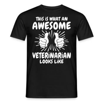 Vétérinaire - T-shirt homme - noir - Devant - AI Model Male 178 light (178cm)
