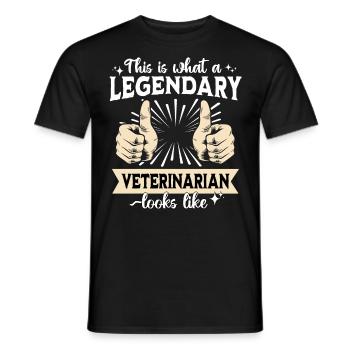 vVétérinaire légendaire - T-shirt homme - noir - Devant - AI Model Male 178 light (178cm)