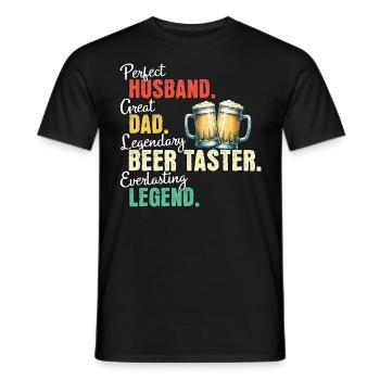 Beer tester dad - Men's T-Shirt - black - Front - AI Model Male 178 light (178cm)