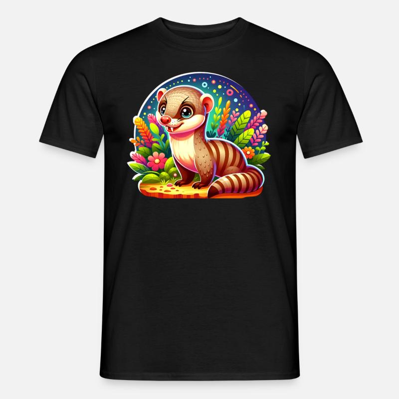 Mangusten - Männer T-Shirt - Schwarz