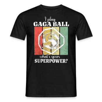 Funny Gaga Ball Saying - Men's T-Shirt - black - Front - AI Model Male 178 light (178cm)
