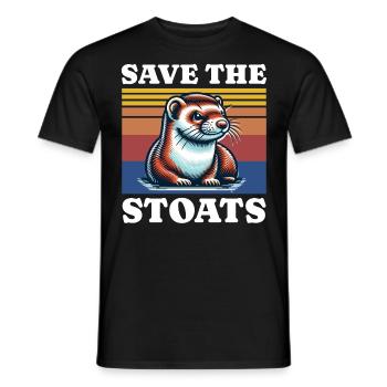 Save Stoat - Men's T-Shirt - black - Front - AI Model Male 178 light (178cm)